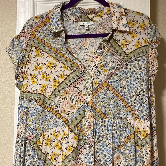 Auw neutrals patchwork dress - Picture 4 of 6